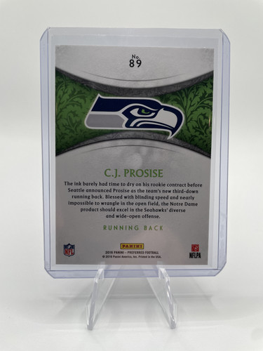 2016 Panini Crown Royale CJ Prosise Pink Foil Rookie 199 (2).1
