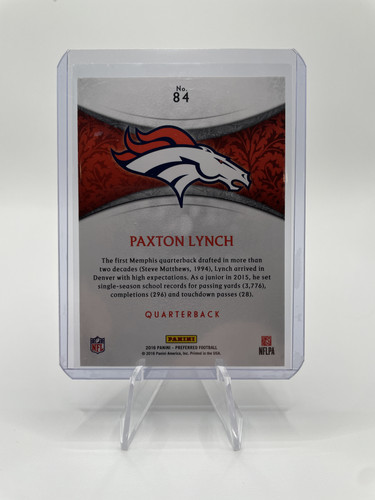 2016 Panini Crown Royale Paxton Lynch Orange Foil 249 Rookie #84 (2).1