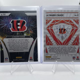 2021 Panini Prizm Ja'Marr Chase Fireworks Prizm Rookie SP + 2023 Optic Diamond (2)