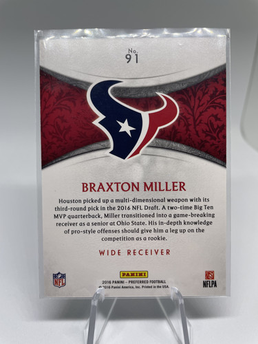 2016 Panini Crown Royale Braxton Miller Red Foil 249 Rookie #91 (2).1