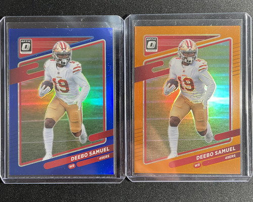 2021 Donruss Optic Deebo Samuel Blue 179 + Orange Prizm 199 Set of 2 (1).1