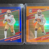 2021 Donruss Optic Deebo Samuel Blue 179 + Orange Prizm 199 Set of 2 (1)