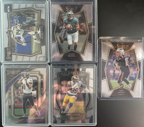 2023 Panini Select Lamar Jackon DK Metcalf Jalen Hurts Variation Set (x5).1