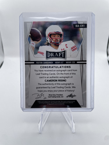 2022 Leaf Draft Cameron Rising Blue Foil Rookie Auto 25 #BA CR1 (2).1