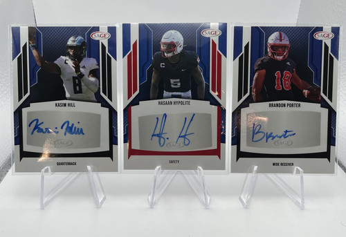 2024 Sage Kasim Hill + Hasaan Hypolite + Brandon Porter Rookie Auto Set (x3) (1).1