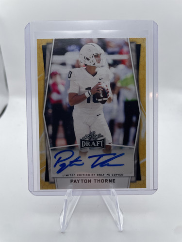 2022 Leaf Draft Payton Thorne Yellow Foil Rookie Auto 75 #BA PT1 (1).1