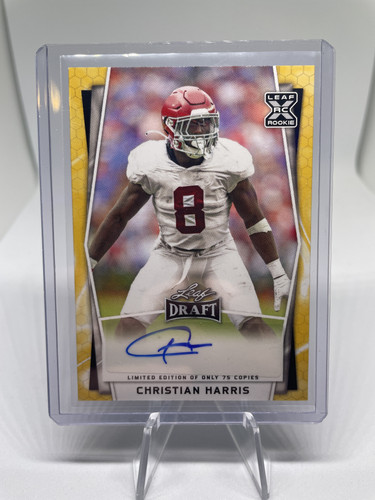 2022 Leaf Draft Christian Harris Yellow Rookie Auto (1).1