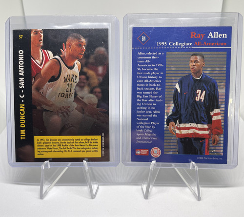 1997 Score Board Rookies Tim Duncan #57 + 1996 Ray Allen Rookie #84 (2).1