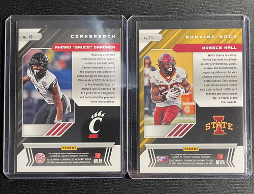 2023 Chronicles XR Draft Picks Ahmad Sauce Gardner + Breece Hall Rookie Jets Set (2).1