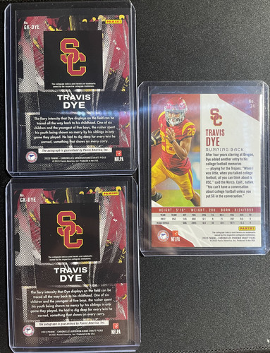 2023 Panini Gridiron Kings Travis Dye Rookie Auto 199 (x2) + Phoenix Base (2).1