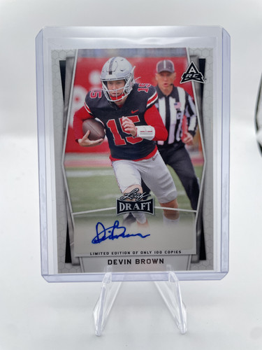 2022 Leaf Draft Devin Brown White Foil Rookie Auto 100 #BA DB1 (1).1