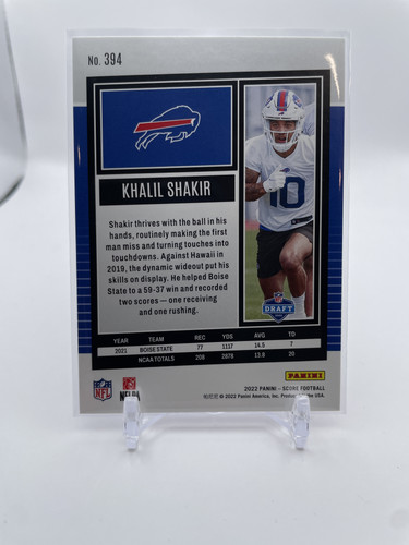 2022 Panini Score Khalil Shakir Purple Diamond Rookie SP 299 #394 (2).1