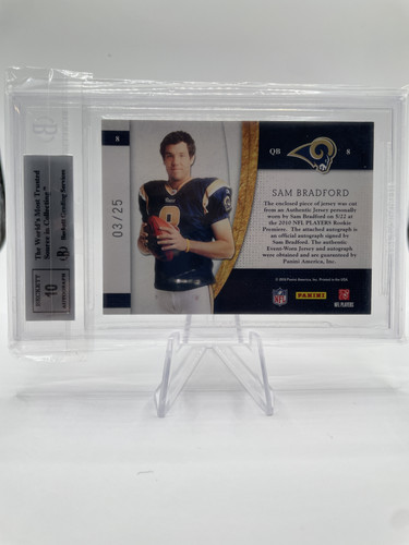 2010 Panini Plates and Patches Sam Bradford Rookie Blitz Auto 25 BGS 9 Auto 10 (2).1