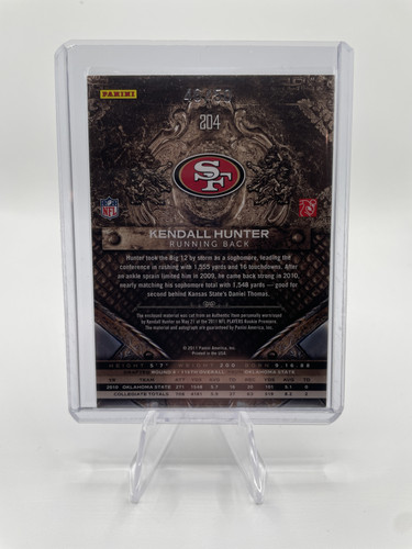 2011 Panini Crown Royale Kendall Hunter 3 Color Rookie Patch Auto 50 #204 (2).1