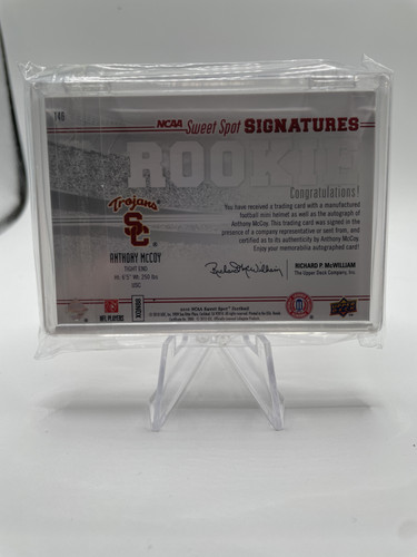2010 Upper Deck NCAA Sweet Spot Anthony McCoy Rookie Helmet Auto 200 (2).1