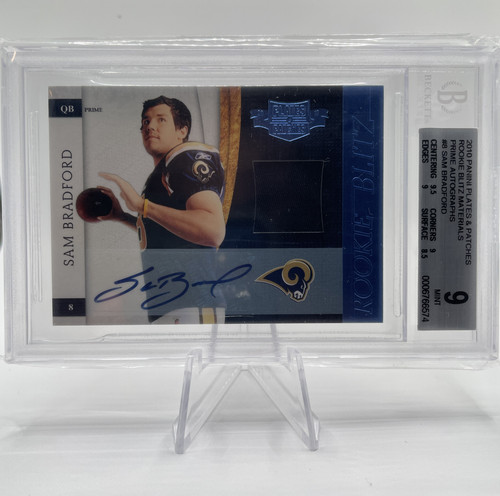 2010 Panini Plates and Patches Sam Bradford Rookie Blitz Auto 25 BGS 9 Auto 10 (1).1