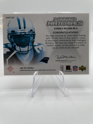 2006 Upper Deck SPX DeAngelo Williams Winning Materials Rookie SP Patch #WMR DW (2).1