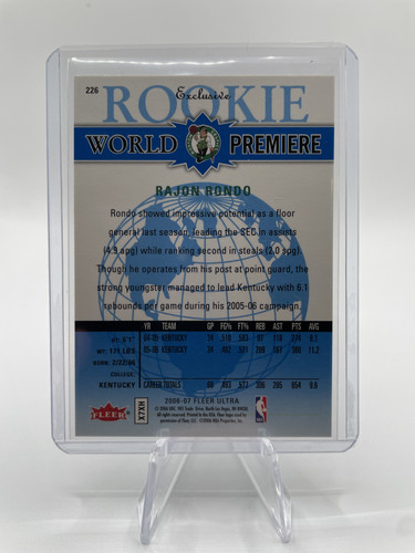 2006 07 Fleer Ultra Rajon Rondo Rookie World Premiere SP #226 (2).1