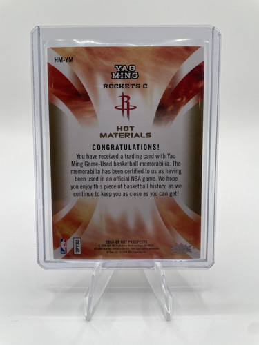 2008 09 Fleer Hot Prospects Yao Ming Hot Materials Game Used Patch HM YM (2).1