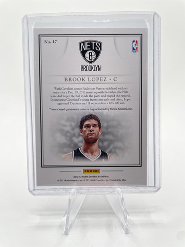 2012 13 Panini Crusade Brook Lopez Quest SP Patch #17 (2).1