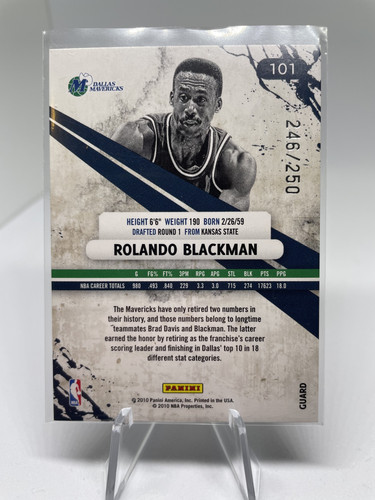 2010 11 Panini Rookies & Stars Rolando Blackman Longevity Red Foil 250 (2).1