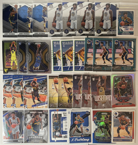 2020 21 Panini Prizm + Mosaic Debut + Chronicles James Wiseman Rookie Set (x32) (1).1