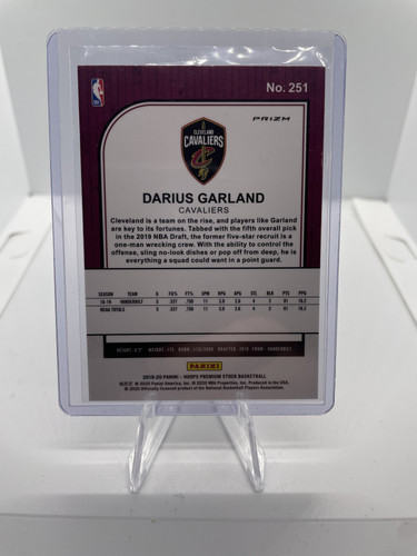 2019 20 NBA Hoops Premium Stock Darius Garland Laser Prizm RC #251 (2).1