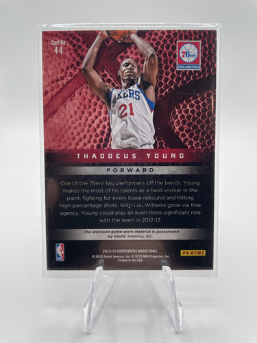 2012 13 Panini Contenders Thaddeus Young Contenders Materials Patch 79 #44 (2).1
