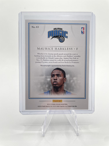 2012 13 Panini Crusade Maurice Harkless Quest Auto #63 (2).1