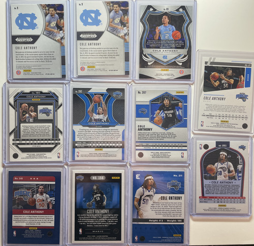 2020 21 Panini Prizm Cole Anthony Silver + Draft Picks RWB + SP Rookie Set (x11) (2).1