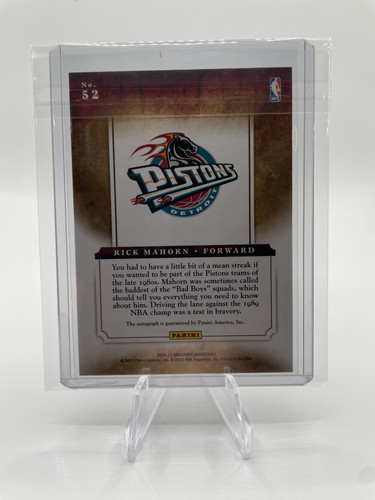 2012 13 Panini Brilliance Rick Mahorn Auto Marks Of Brilliance Auto SP 199 #52 (2).1