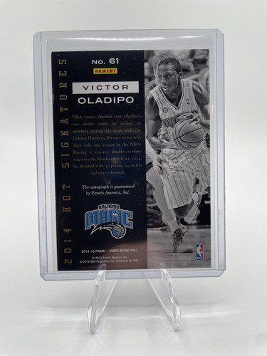 2014 15 Panini NBA Hoops Victor Oladipo Hot Signatures Refractor Auto #61 (2).1