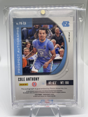 2020 21 Panini Prizm Draft Picks Cole Anthony Red Ice Prospect Rookie Auto SP (2).1