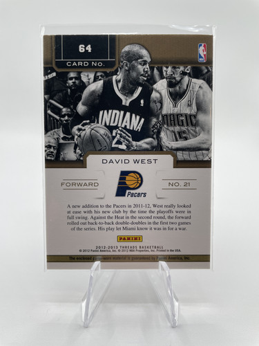 2012 13 Panini Threads David West Authentic Threads Patch #64 (2).1