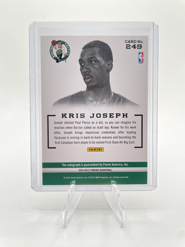 2012 13 Panini Threads Kris Joseph On Card Rookie Auto #249 (2).1