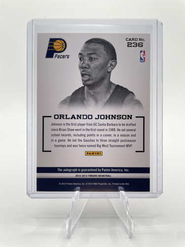 2012 13 Panini Threads Orlando Johnson On Card Rookie Auto #236 (2).1