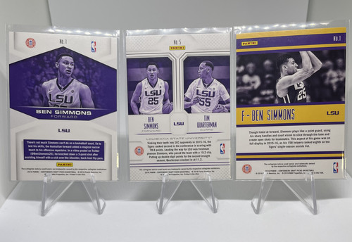 2016 17 Panini Contenders Ben Simmons Gameday + School Colors Rookie Insert Set (2).1