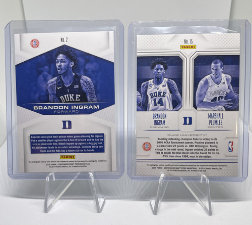 2016 17 Panini Contenders Brandon Ingram Gameday + Connections Rookie Insert Set (2).1