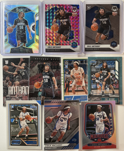 2020 21 Panini Select Cole Anthony Concourse Silver Prizm + Pink Mosaic SP Set (x10) (1).1