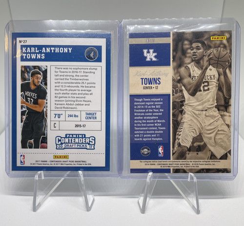 2016 17 Panini Contenders Karl Anthony Towns Old School Colors + Base (2).1