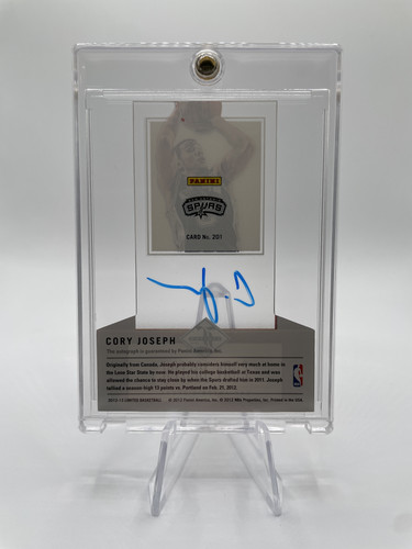 2012 13 Panini Limited Corey Joseph Clear Rookie On Card Auto 399 (2).1