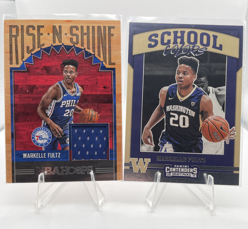 2017 18 Panini Hoops Markelle Fultz Rise N Shine Rookie Patch + School Colors RC (1).1
