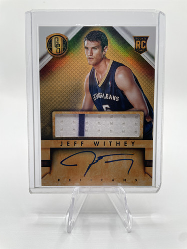 2013 14 Panini Gold Standard Jeff Withey Rookie Patch Auto (1).1