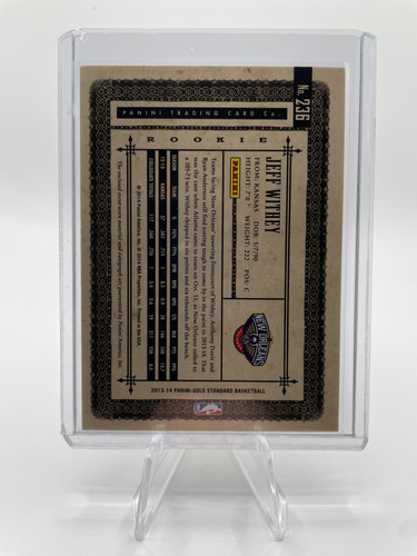 2013 14 Panini Gold Standard Jeff Withey Rookie Patch Auto (2).1