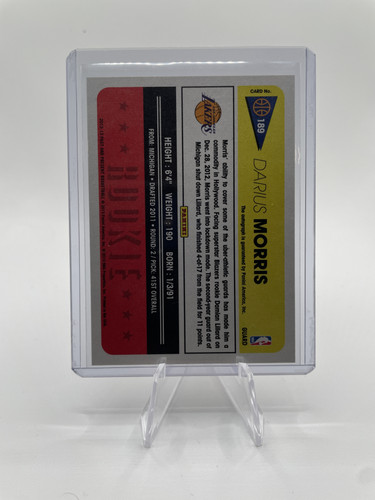 2012 13 Panini Past & Present Darius Morris Rookie Auto #189 Lakers (2).1
