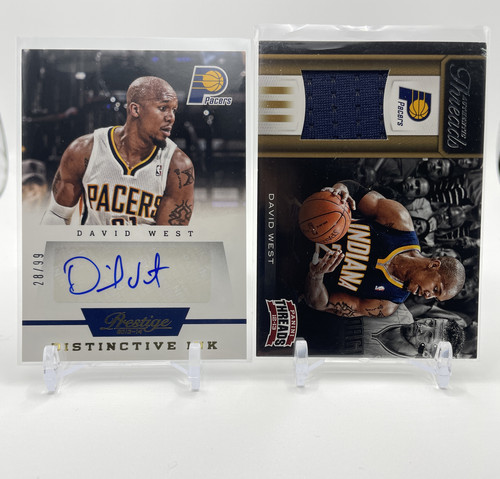 2013 14 Panini Prestige David West Distinctive Ink Auto 99 + Threads Patch (1).1