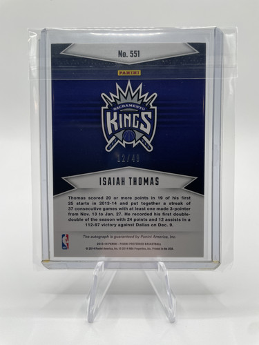 2013 14 Panini Preferred Isaiah Thomas Signatures Blue Auto 49 #551 (2).1