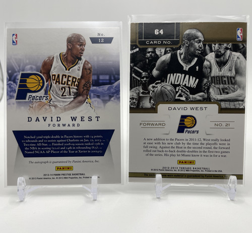2013 14 Panini Prestige David West Distinctive Ink Auto 99 + Threads Patch (2).1