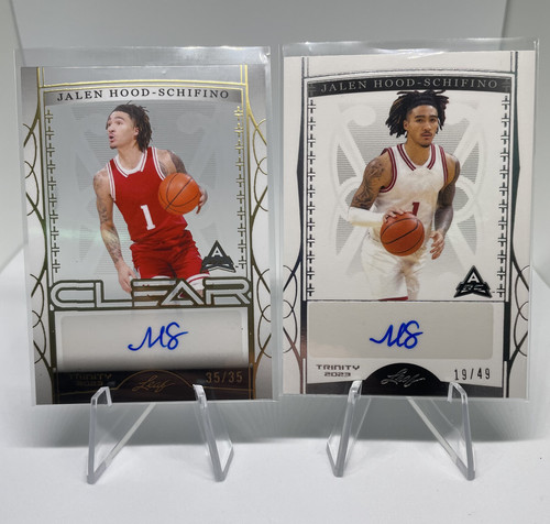 2022 23 Leaf Trinity Jalen Hood Schifino Clear Gold Auto 35 + Silver Auto 49 (1).1