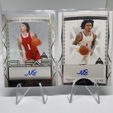 2022 23 Leaf Trinity Jalen Hood Schifino Clear Gold Auto 35 + Silver Auto 49 (1)